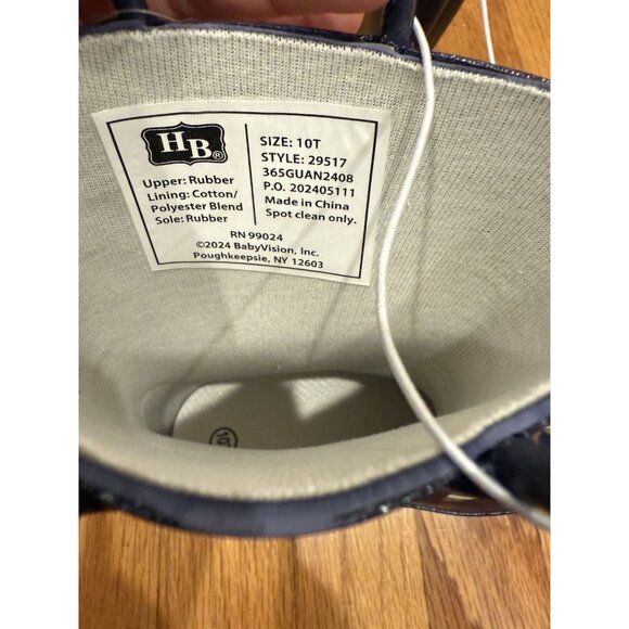 Hudson Baby Navy Blue Rain Boots With Footballs Size 10T NWT - Picture 5 of 7